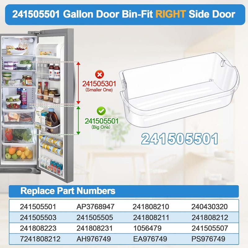 Alvar UPGRADED 241505501 Refrigerator Door Bin Compatible with Frigidaire Door Shelf Replacement Parts 241505503 FFSC2323TSA FFSC2323TS0 LFSC2324VF6 FGSC2335TFB FGSC2335TF0 LGHK2336TF0 LGHC2342LE Door Bin - Image 2